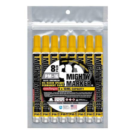 Mighty Marker PM-16 Bullet Tip, Yellow Color Family, 8PK 81416